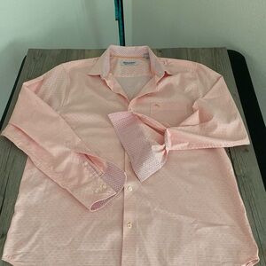 Tommy Bahama Mens Sarasota Stretch Button Shirt Ventura Coast Primrose Pink L